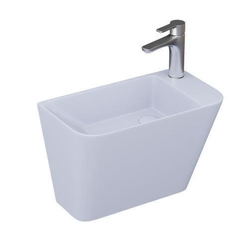 Primo 280mm Wall Mounted Monoblock Washbasin - Light Blue
