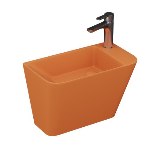 Primo 280mm Wall Mounted Monoblock Washbasin - Orange