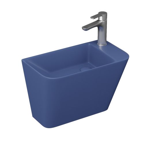 Primo 280mm Wall Mounted Monoblock Washbasin - Dark Blue