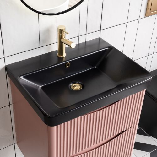 Luxury 600mm Ceramic Washbasin - Matt Black