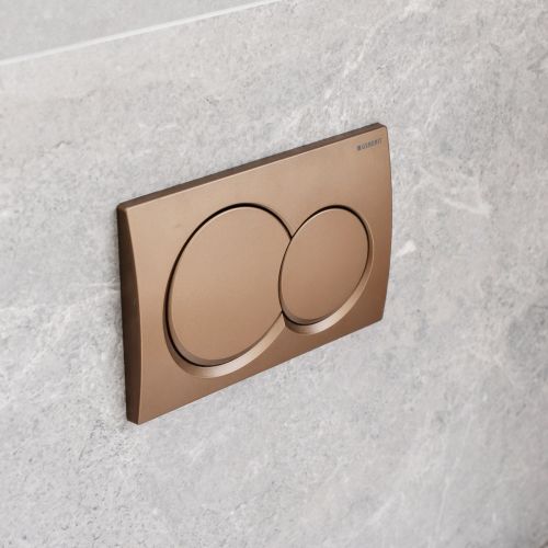 Geberit Alpha01 Round Flush Plate - Red Gold