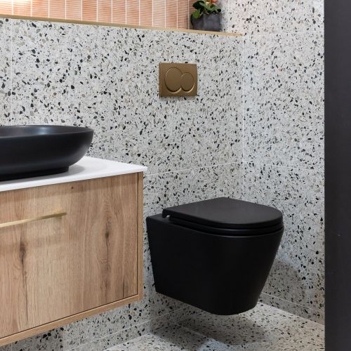 Geberit Alpha01 Round Flush Plate - Brass