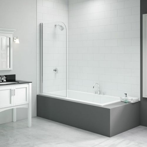 Merlyn 800x1500mm Single Curved Bath Screen