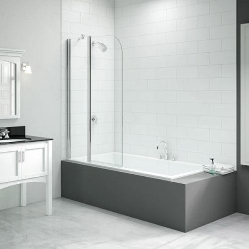 Merlyn 900x1500mm 2-Panel Curved Folding Bath Screen