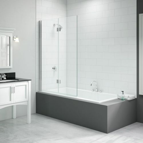 Merlyn 900x1500mm 2-Panel Hinged Bath Screen - Left Hand