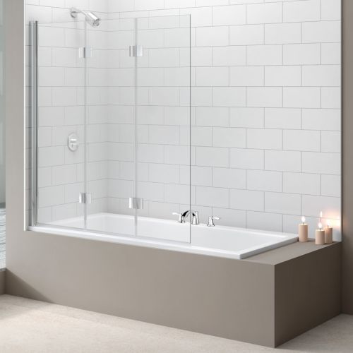 Merlyn 1400x1500mm 3-Panel Folding Hinged Bath Screen