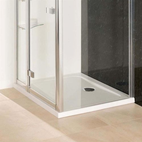 Volente 900 x760mm ABS Rectangular Stone Resin Shower Tray - White