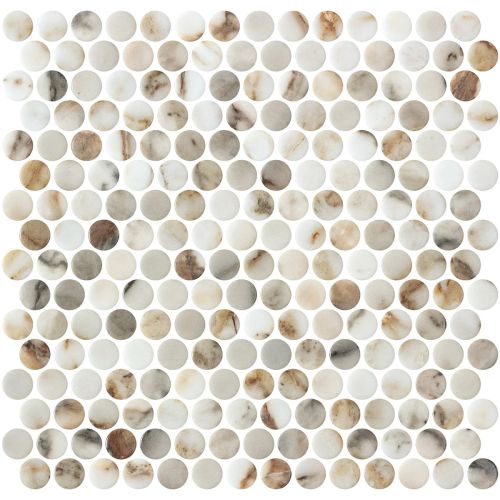 Penny Arabescato Gold Matte 28.7 x 28.5cm Mosiac Sheet