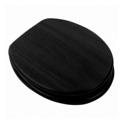 Arley Willow Wood Effect Standard Toilet Seat - Black (20269)