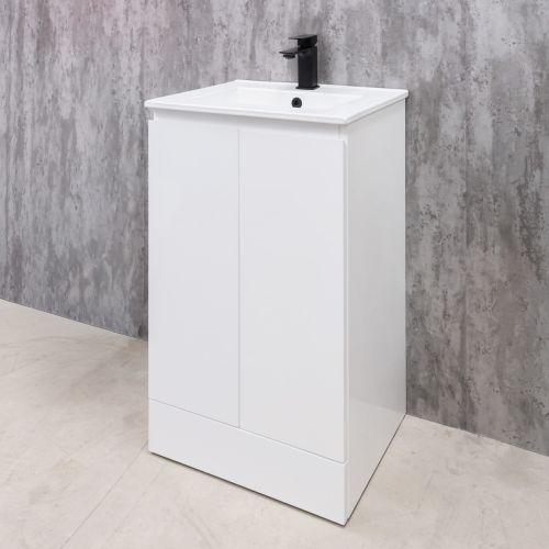 Halite Waterproof 500mm Floorstanding Vanity Unit & Basin - White