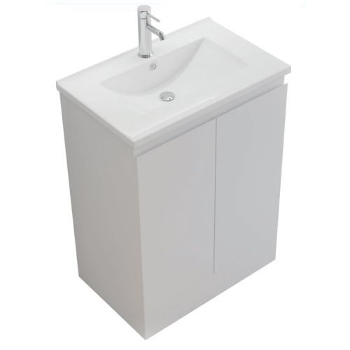 Halite Waterproof 600mm Floorstanding Vanity Unit & Basin - White