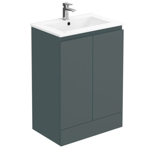 Halite 600mm Vanity Unit with Basin - Matt Henbury Grey 