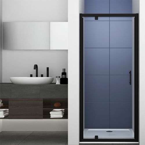 Kiimat Six 800mm Pivot Shower Door - Black (20418)