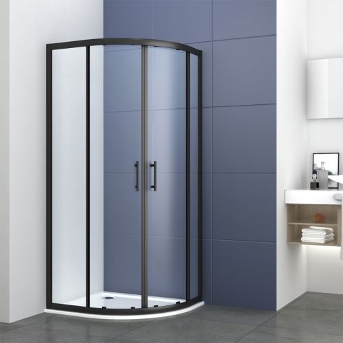 Kiimat Six 1000 x 800mm Offset Quadrant Shower Enclosure - Black (20403)