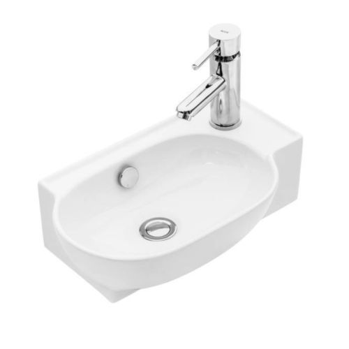 Counter Top 450mm Basin with Overflow - White