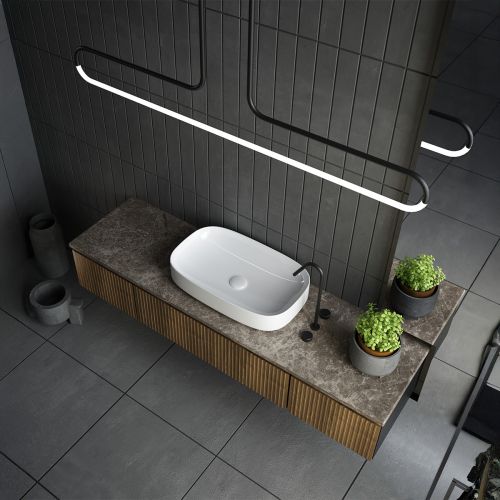 650mm Countertop Ceramic Washbasin - White