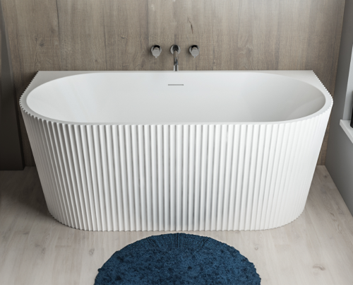 Caversham 1500mm D Shaped Bath Inc Waste - White