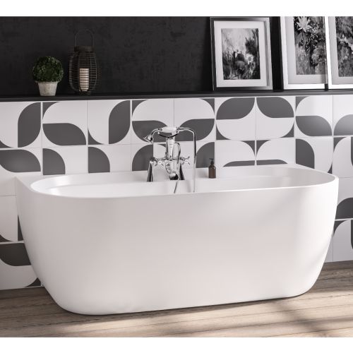 Grafton D Shaped Bath 1650 x 800 - White