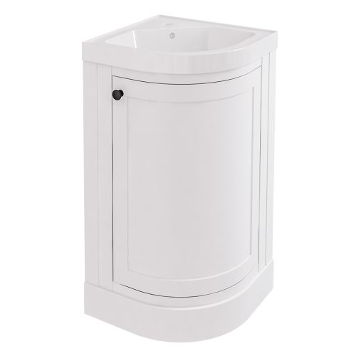 Hardwick 430mm Corner Vanity Unit and Polymarble Basin - Matt White