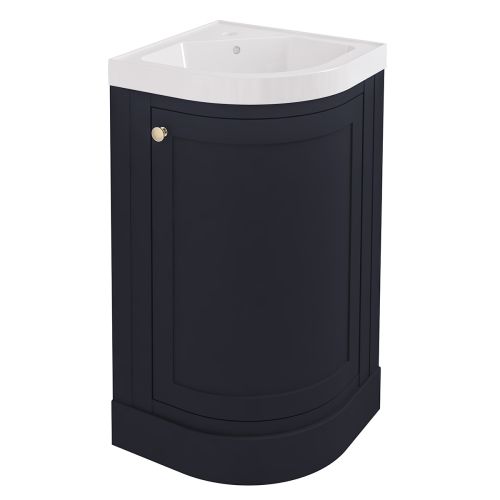 Hardwick 430mm Corner Vanity Unit and Polymarble Basin - Matt Anthracite