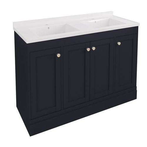 Hardwick Straight 1200mm Floorstanding Vanity Unit and Double Basin - Matt Anthracite