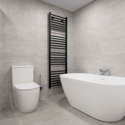 Lazzarini Silea 1800 x 500mm Straight Heated Towel Rail - Anthracite