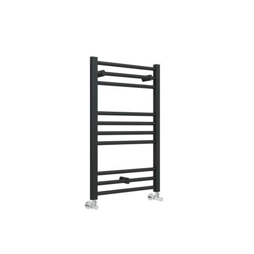 Lazzarini Silea 800 x 600mm Straight Heated Towel Rail - Anthracite