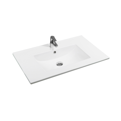Pisa Inset 760mm Ceramic Basin 1 Taphole - White
