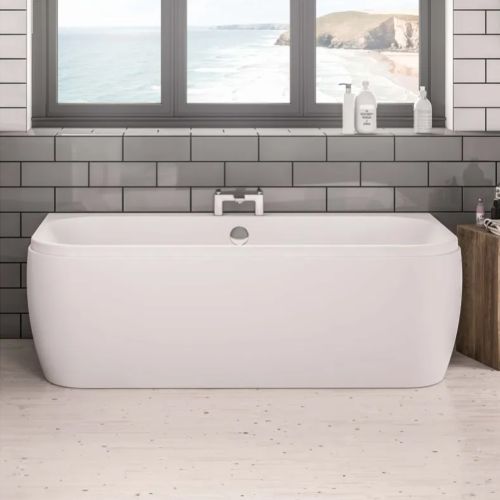 Malin D Shape Back to wall 1600 x 800mm Bath - White