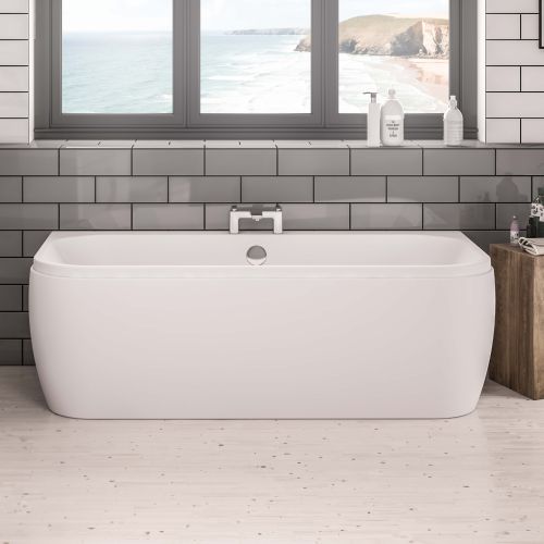 Malin D Shape Back to wall 1600 x 800mm Bath - White