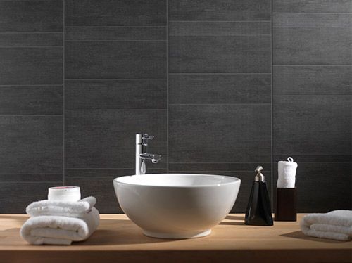 Grosfillex Anthracite Medium Tile Wall Panel - Pack of 3 (3708)
