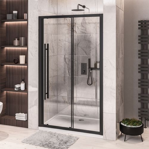 Vantage 6 1200mm Sliding Shower Door - Black (21418)