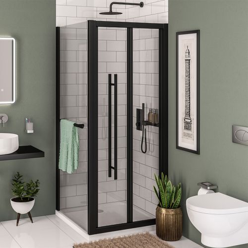 Vantage 6 760mm Bi-Fold Shower Door - Black (21421)