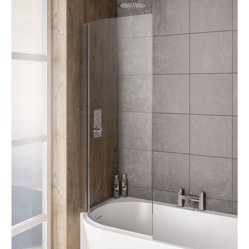 Bray Left Hand 6mm Bath Screen - Chrome
