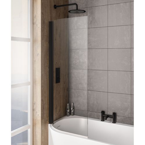 Bray Left Hand 6mm Bath Screen - Black
