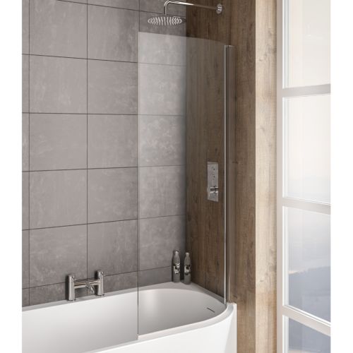 Bray Right Hand 6mm Bath Screen - Chrome