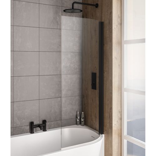 Bray Right Hand 6mm Bath Screen - Black
