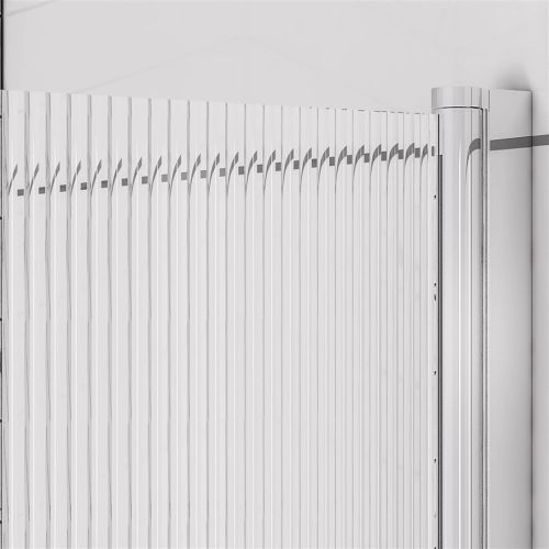 1400 x 800mm Straight Fluted Bath Screen - Right Hand (21431)