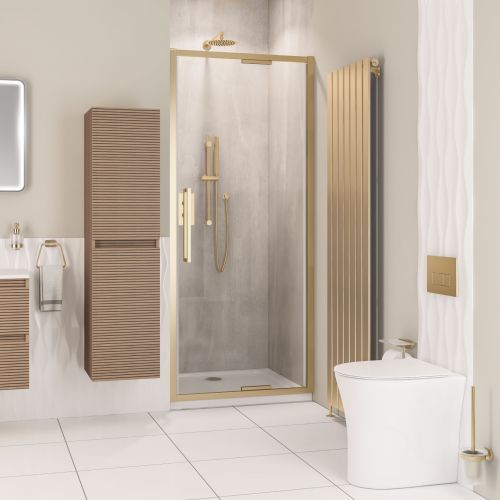 Corniche 2000 x 900mm In-Fold Door - Brushed Brass
