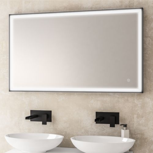 Castelli 1200 x 700mm LED Framed Bathroom Mirror - Black