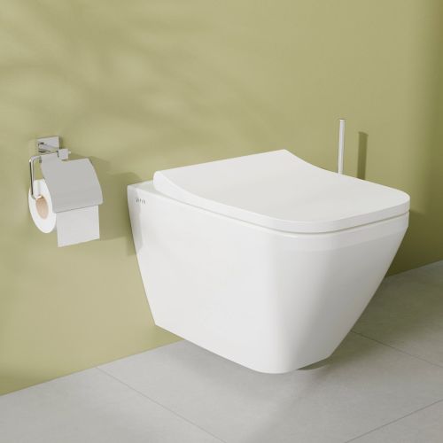 Vitra Integra Square Rimless Wall Hung Toilet with Soft Close Seat
