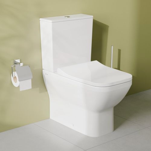 Vitra Integra Square Rimless Close Couple Back To Wall Toilet with Soft Close Seat