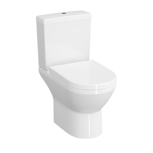 Vitra Integra Round Comfort Height Rimless Close Coupled Open Back Toilet with Soft Close Seat