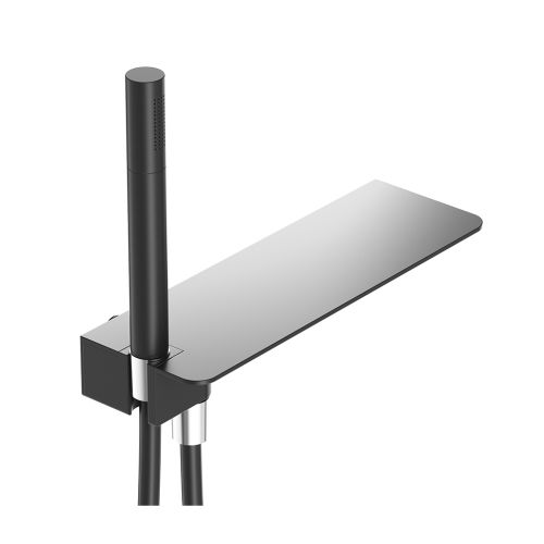 Luxury Shower Shelf Inc Shower Kit - Matt Black