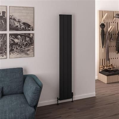 Rosano 1800 x 280mm Aluminium Radiator - Matt Black