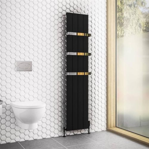 Rosano 1800 x 375mm Aluminium Radiator - Matt Black (13645)