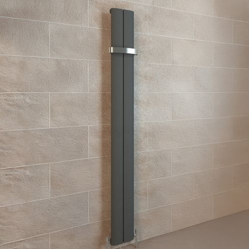 Berlini 1800 x 185mm Aluminium Radiator - Matt Anthracite (6248)