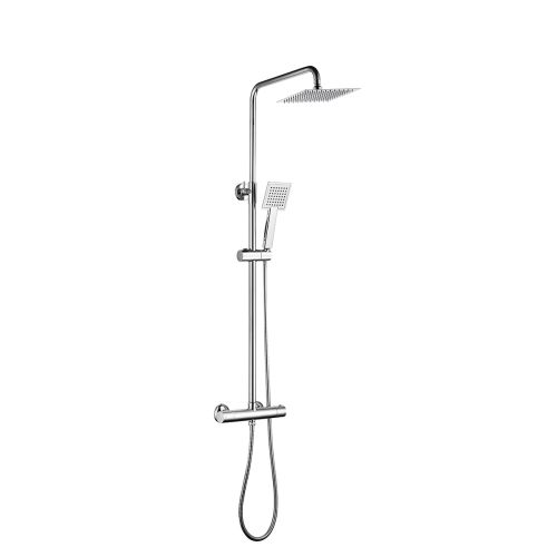 Aquadart Square Thermostatic Rain Shower - Chrome 