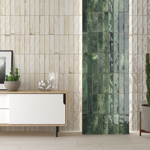 Asly Green 7.5 x 30cm Brick Wall Tile - 0.59sqm perbox