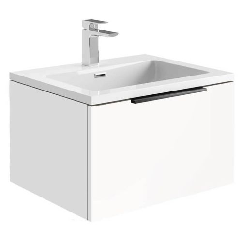 Ambience 600mm Wall Mounted Vanity Unit & Basin - Matt White (13161)